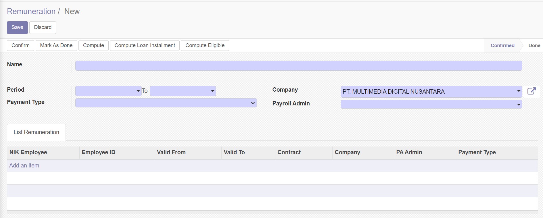 Create Remuneration Dashboard