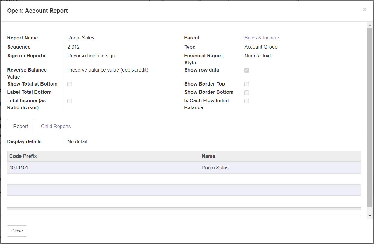 Account Groups in Account Reports