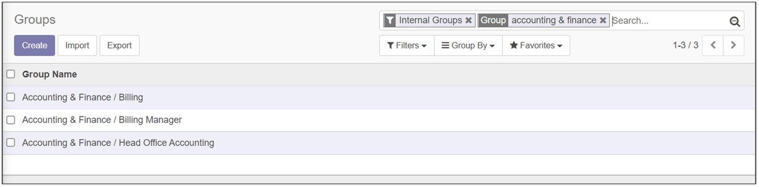 Accounting &amp; Finance Groups