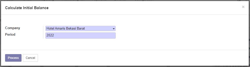 Pop-up display on Calculate Initial Balance