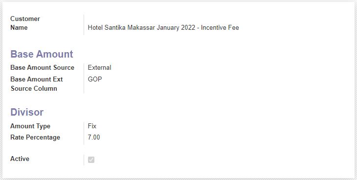 Contract Price Formula for Fixed Percentage Rate