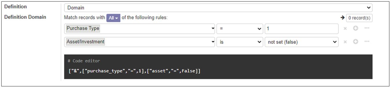 Definition Fields usage