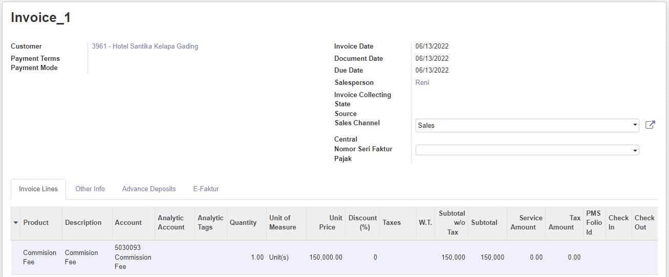 Import invoice using Excel sequence