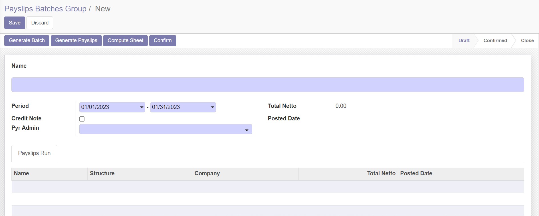 payslips batch group