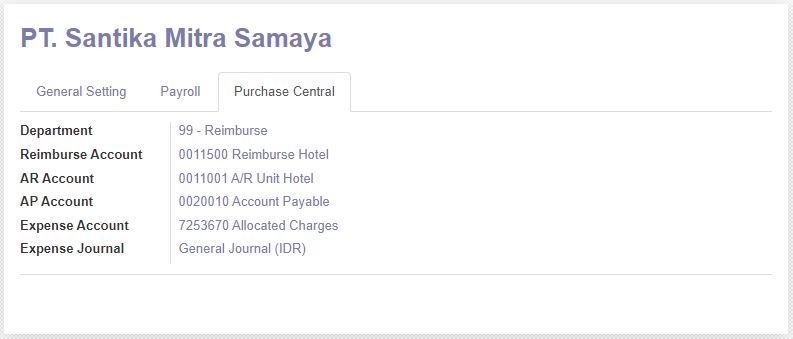 Purchase Central Account Settings