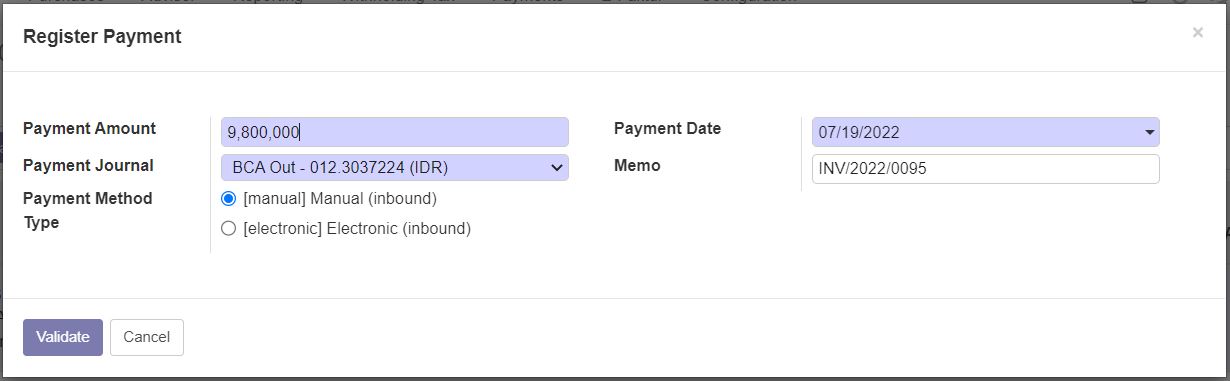 Register Payment Invoice PPh as Withholding Tax