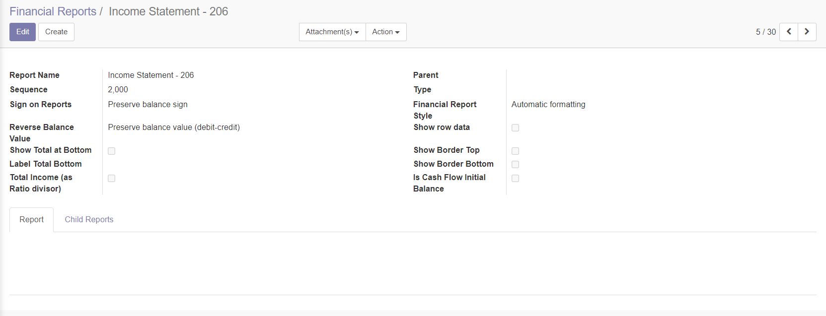 Screen Income Statement 206