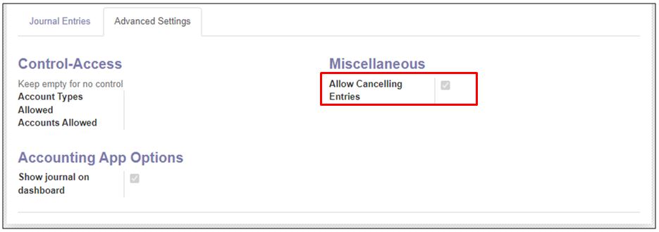 Allow cancel journal entry