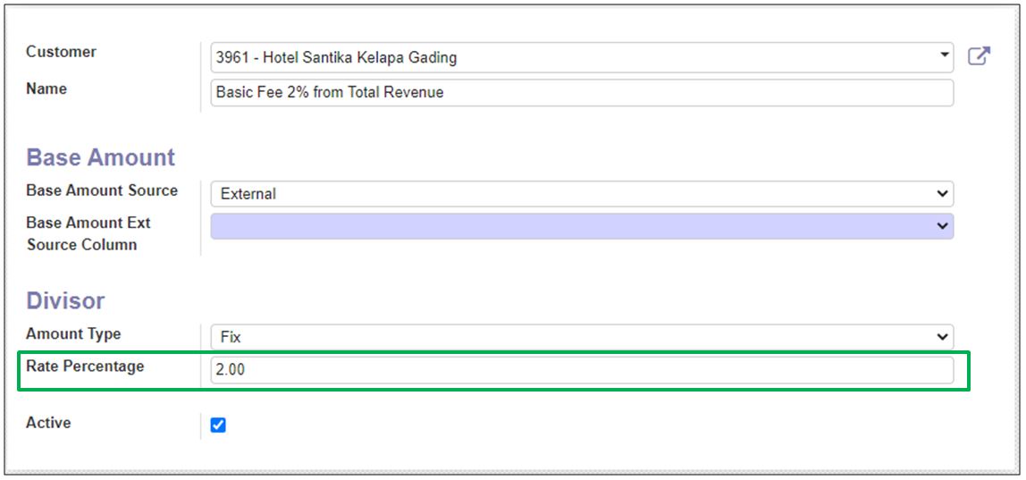 Fix Rate Percentage